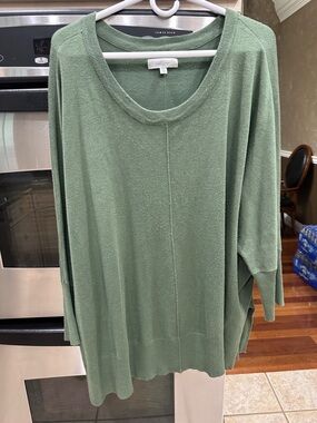 new directions Sage Green Scoop Neck Knit Pullover
